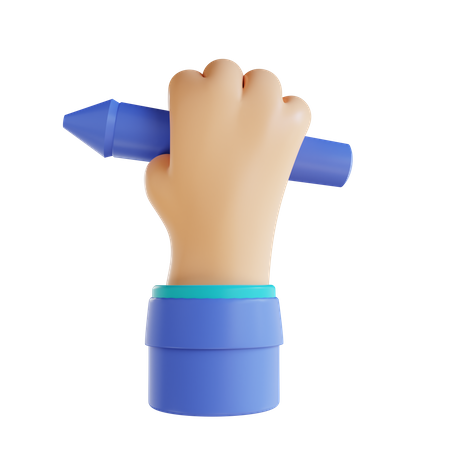 Mano y pluma  3D Icon