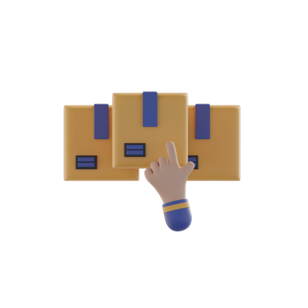 Mano y caja  3D Icon