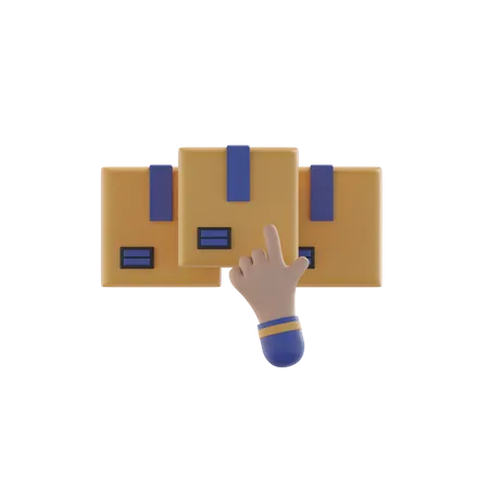 Mano y caja  3D Icon