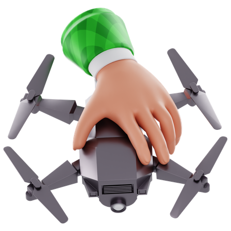 Mano y dron  3D Icon