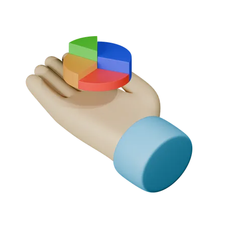 Mano y gráfico  3D Icon