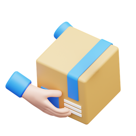 Mano y paquete  3D Icon