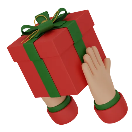 Manos con caja de regalo  3D Icon