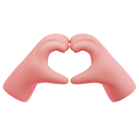 Manos en forma de corazon  3D Icon
