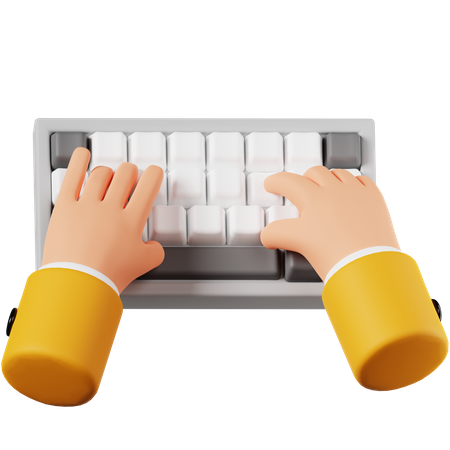 Manos escribiendo en el teclado  3D Icon