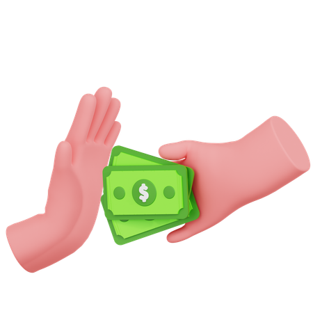 Manos intercambiando dinero  3D Icon