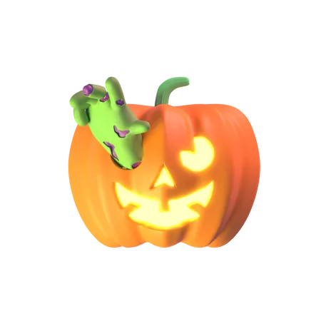 Manos saliendo de calabaza  3D Icon