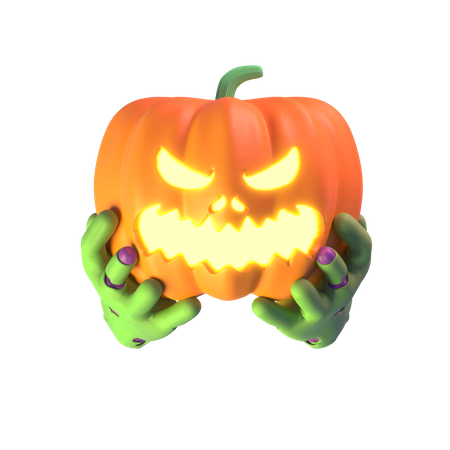 Manos sosteniendo calabaza  3D Icon