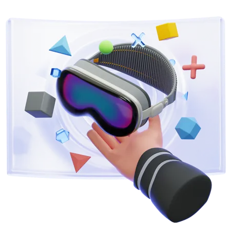 Manos sosteniendo gafas de realidad virtual  3D Icon