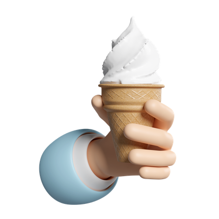 Manos sosteniendo helado  3D Icon