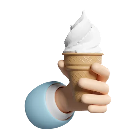 Manos sosteniendo helado  3D Icon