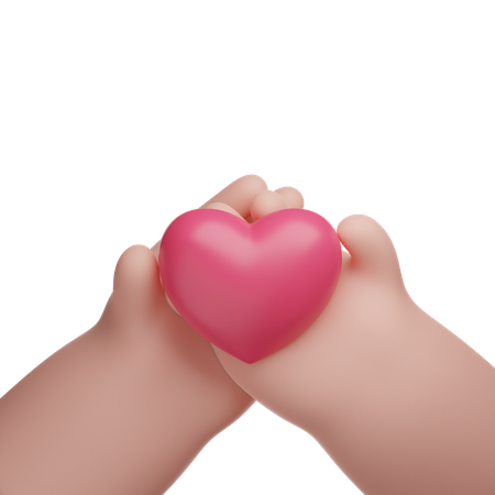 Manos sosteniendo un corazon  3D Icon