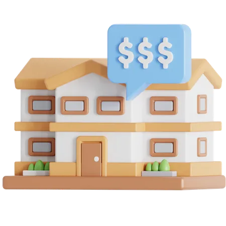 Big House Price 3D Icon