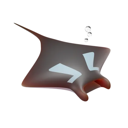 Icono De Presentacion 3 D De Manta Ray Adecuado Para El Dia Mundial Del Oceano 3D Illustration