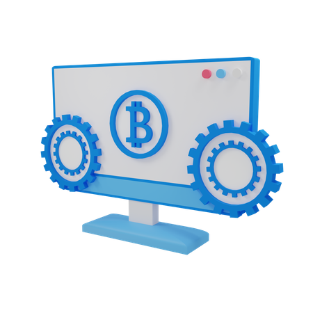 Mantenimiento de bitcoins  3D Illustration