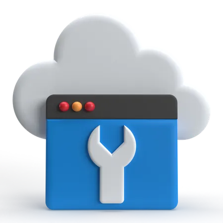 Mantenimiento de la nube  3D Icon