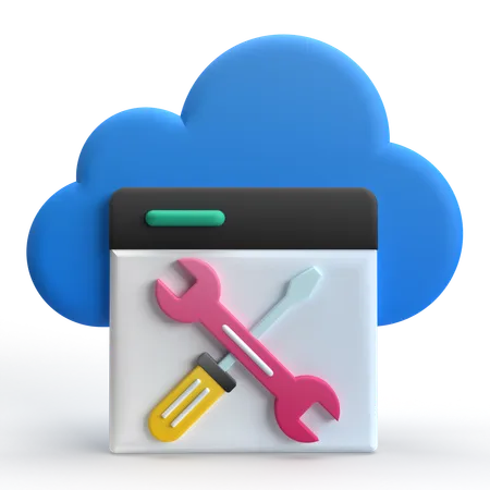 Mantenimiento de la nube  3D Icon