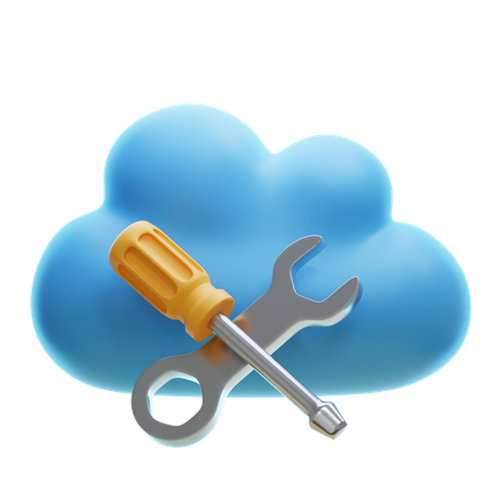 Mantenimiento de la nube  3D Icon