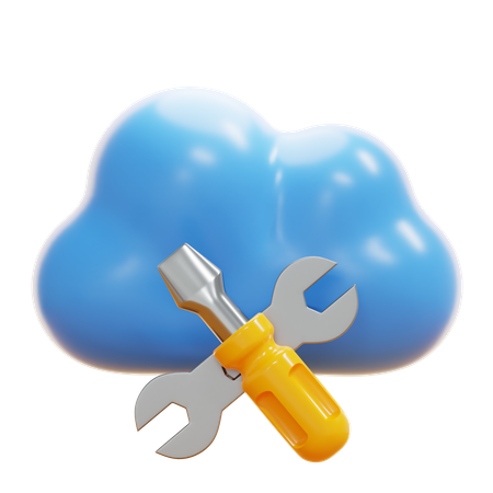 Mantenimiento de la nube  3D Icon