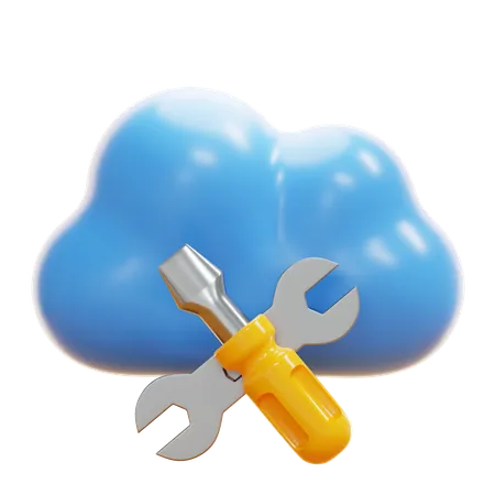 Mantenimiento de la nube  3D Icon