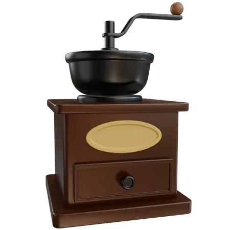 3 D Manual Coffee Grinder Illustration With Transparent Background 3D Icon