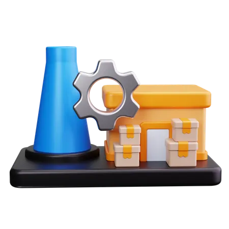 Manufacturing Industry  3D Icon