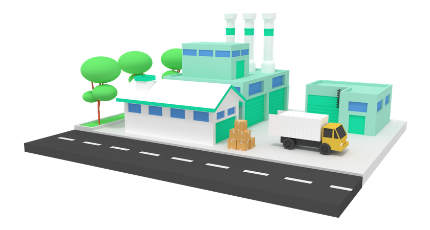 Manufacturing Industry  3D Icon