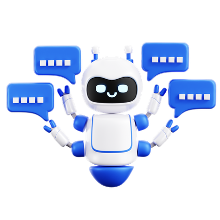 Many Chat Robot  3D Icon