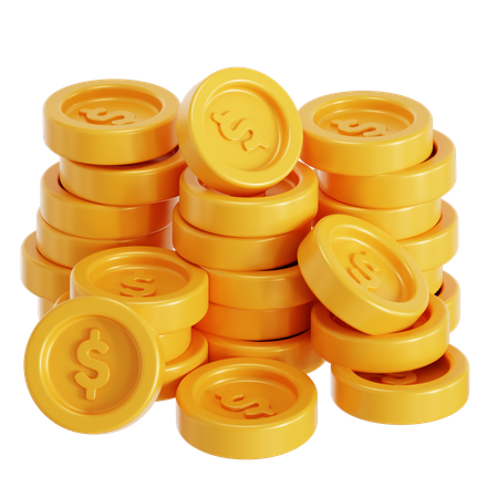 많은 동전  3D Icon