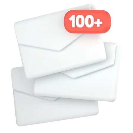 Many Emails In Stack 3D Icon