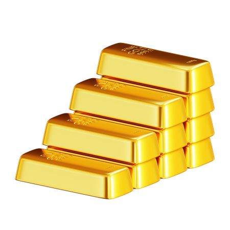Many Gold Bars  3D Icon