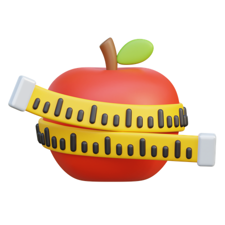 Manzana con cinta métrica  3D Icon