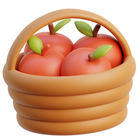 Manzana en cesta  3D Icon