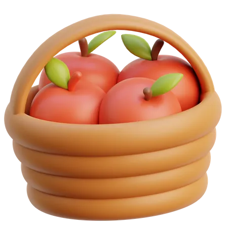 Manzana en cesta  3D Icon