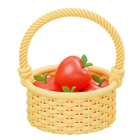 Manzana en cubo  3D Icon
