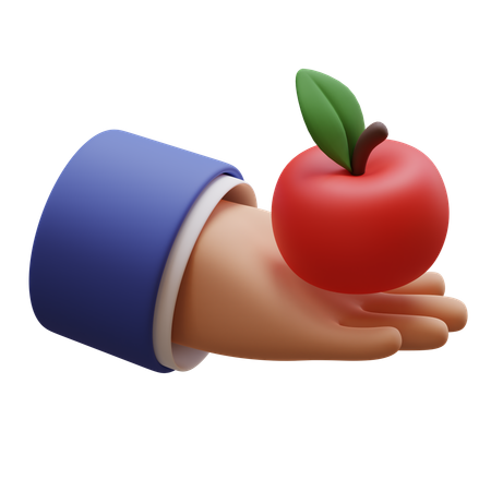 Manzana en mano  3D Icon