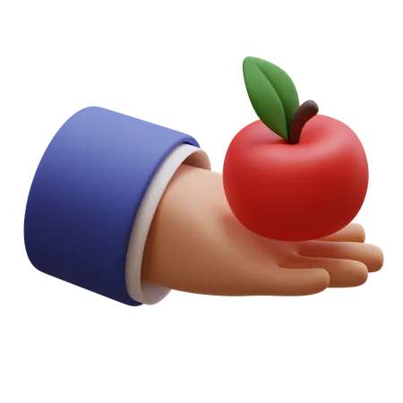 Manzana en mano  3D Icon