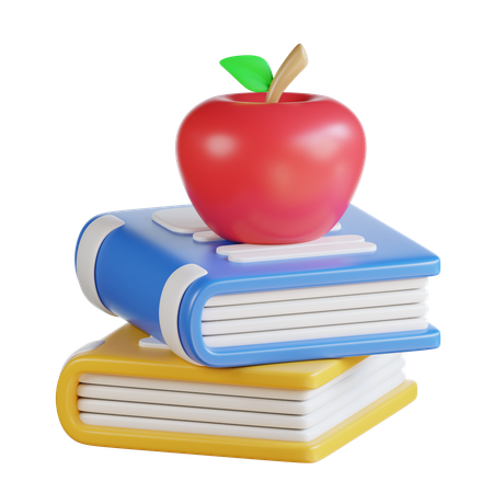 Manzana en un libro  3D Icon