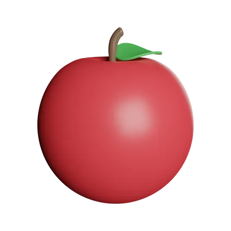Manzana Roja De Fruta Fresca 3D Illustration