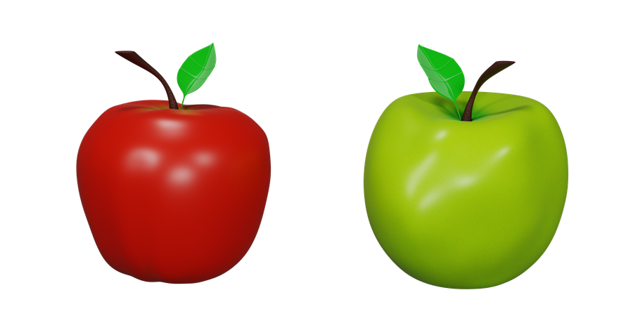 Manzana roja y verde  3D Icon
