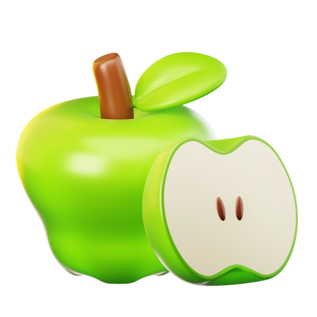 Manzana verde  3D Icon