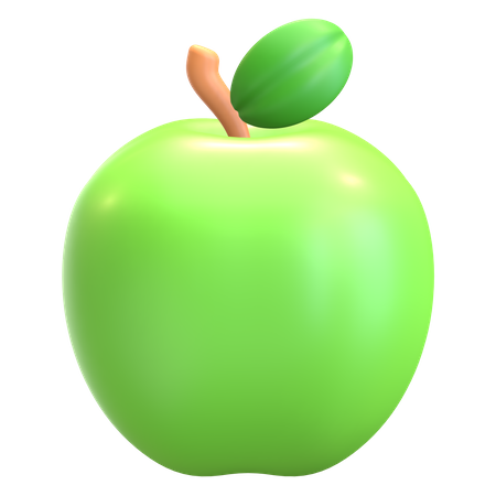 Manzana verde  3D Illustration