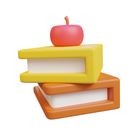 Manzana y libro  3D Icon