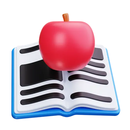 Manzana y libro  3D Icon