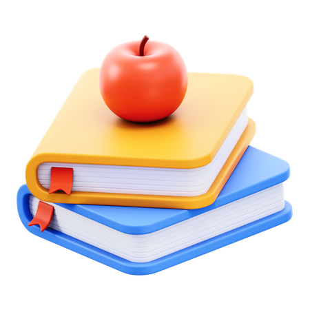 Manzana y libro  3D Icon