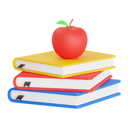 Manzana y libro  3D Icon