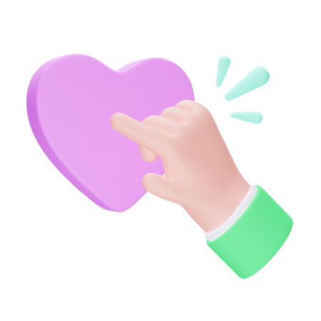 Mão clicando amor  3D Icon
