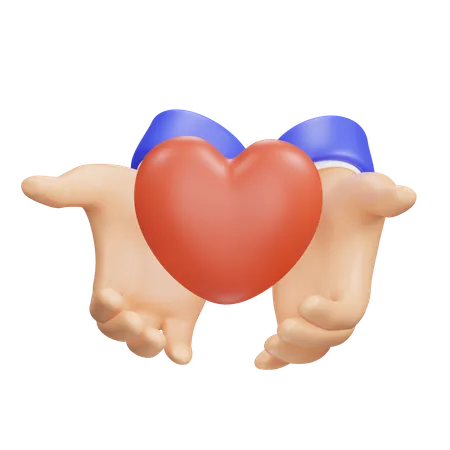 Mão com amor  3D Icon