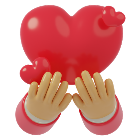 Mão com amor  3D Icon