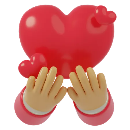 Mão com amor  3D Icon